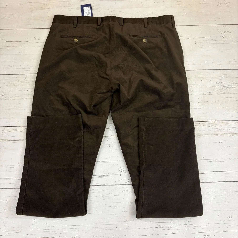 Peter Millar Crown Crafted Corduroy Pants Mens 38x32 Brown Stretch Chino Casual